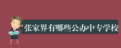 张家界有哪些公办中专学校
