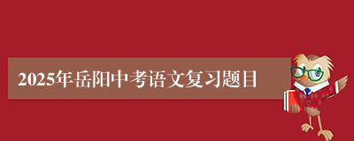 2025年岳阳中考语文复习题目