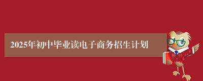 2025年初中毕业读电子商务招生计划