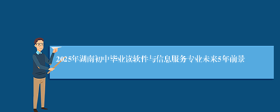 2025年湖南初中毕业读软件与信息服务专业未来5年前景