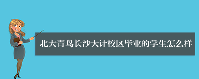 北大青鸟长沙大计校区毕业的学生怎么样