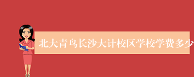 北大青鸟长沙大计校区学校学费多少