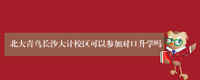 北大青鸟长沙大计校区可以参加对口升学吗
