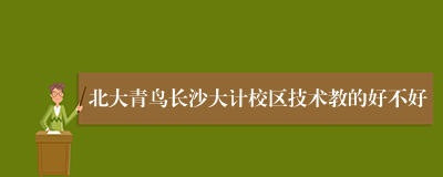 北大青鸟长沙大计校区技术教的好不好