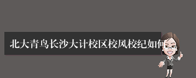 北大青鸟长沙大计校区校风校纪如何