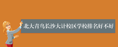 北大青鸟长沙大计校区学校排名好不好