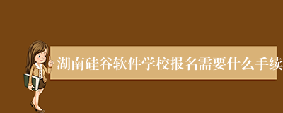湖南硅谷软件学校报名需要什么手续