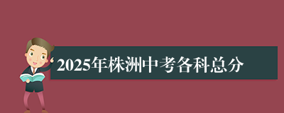 2025年株洲中考各科总分