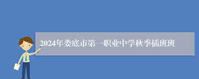 2024年娄底市第一职业中学秋季插班班