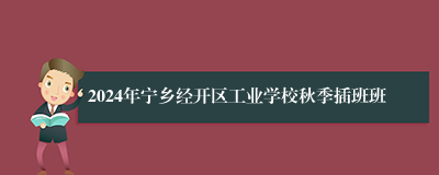 2024年宁乡经开区工业学校秋季插班班
