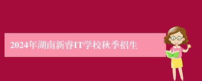 2024年湖南新睿IT学校秋季招生