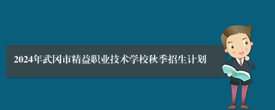 2024年武冈市精益职业技术学校秋季招生计划