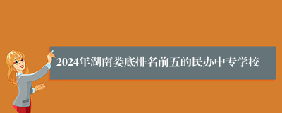 2024年湖南娄底排名前五的民办中专学校