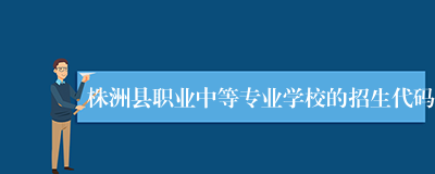 株洲县职业中等专业学校的招生代码