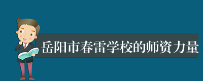 岳阳市春雷学校的师资力量