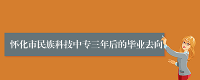 怀化市民族科技中专三年后的毕业去向