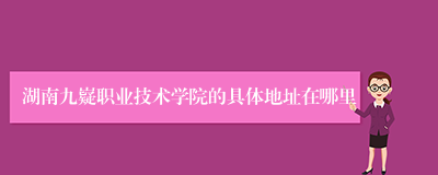 湖南九嶷职业技术学院的具体地址在哪里