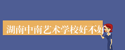 湖南中南艺术学校好不好