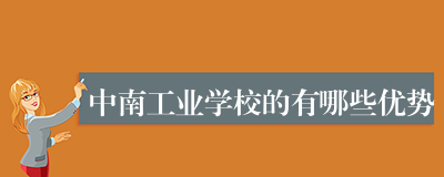中南工业学校的有哪些优势