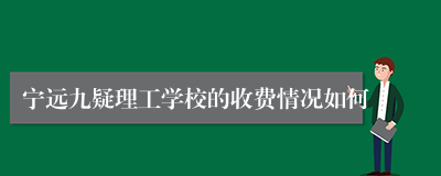 宁远九疑理工学校的收费情况如何