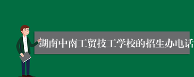 湖南中南工贸技工学校的招生办电话