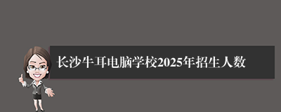长沙牛耳电脑学校2025年招生人数