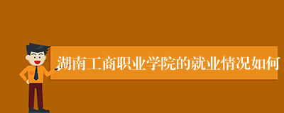 湖南工商职业学院的就业情况如何