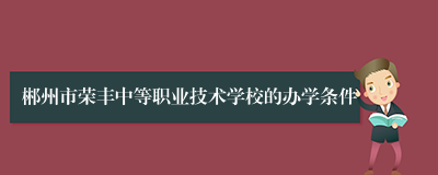 郴州市荣丰中等职业技术学校的办学条件