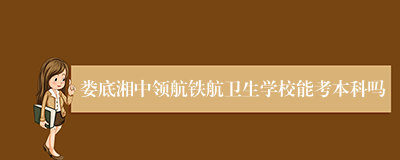 娄底湘中领航铁航卫生学校能考本科吗