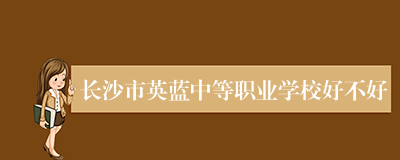 长沙市英蓝中等职业学校好不好