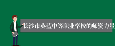 长沙市英蓝中等职业学校的师资力量