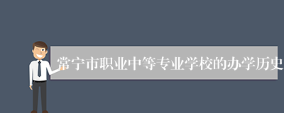 常宁市职业中等专业学校的办学历史
