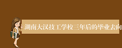 湖南大汉技工学校三年后的毕业去向