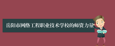 岳阳市网络工程职业技术学校的师资力量