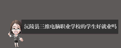 沅陵县三维电脑职业学校的学生好就业吗