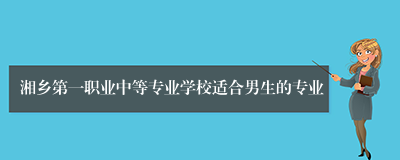 湘乡第一职业中等专业学校适合男生的专业