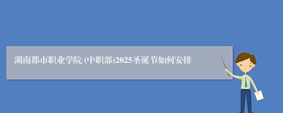 湖南都市职业学院 (中职部)2025圣诞节如何安排