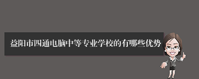 益阳市四通电脑中等专业学校的有哪些优势
