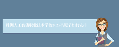 株洲人工智能职业技术学校2025圣诞节如何安排