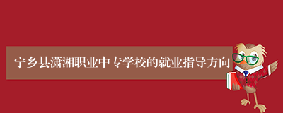 宁乡县潇湘职业中专学校的就业指导方向