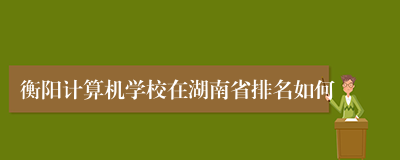 衡阳计算机学校在湖南省排名如何