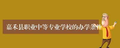 嘉禾县职业中等专业学校的办学条件