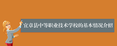 宜章县中等职业技术学校的基本情况介绍