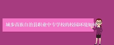 城步苗族自治县职业中专学校的校园环境如何