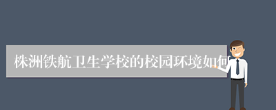 株洲铁航卫生学校的校园环境如何