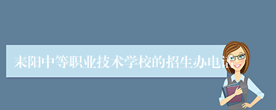 耒阳中等职业技术学校的招生办电话