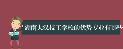 湖南大汉技工学校的优势专业有哪些