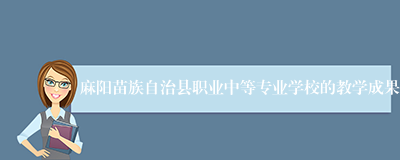 麻阳苗族自治县职业中等专业学校的教学成果