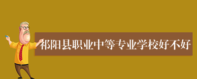 祁阳县职业中等专业学校好不好
