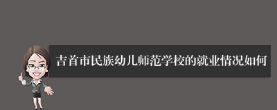 吉首市民族幼儿师范学校的就业情况如何